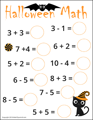 free math worksheets halloween