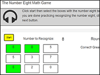 Online Math Game to practice the number 8