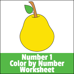 Color By Number Pear Worksheet for Number 1