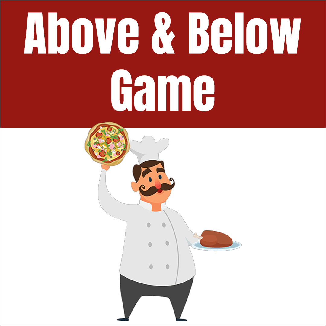 Above and Below Position Game with Pizza