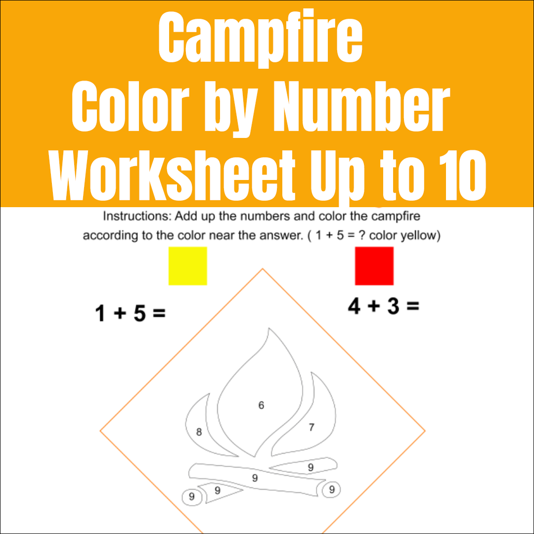 Campfire Color by Number Worksheet Up to 10